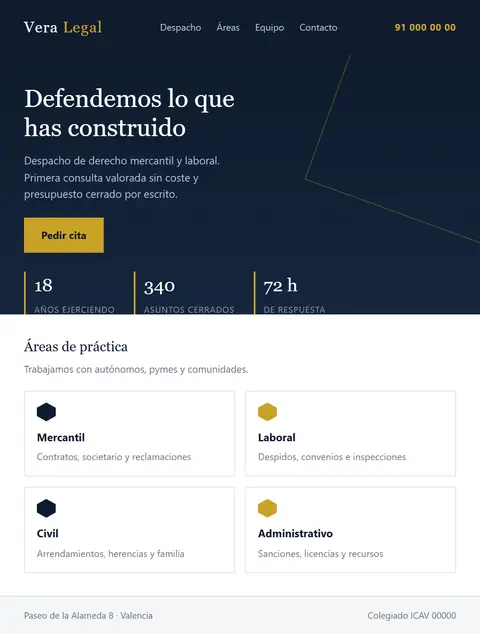 Diseño web de wibit para despacho de abogados