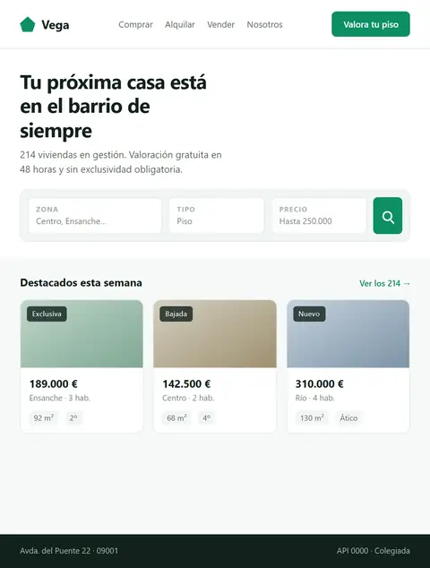 Diseño web de wibit para inmobiliaria