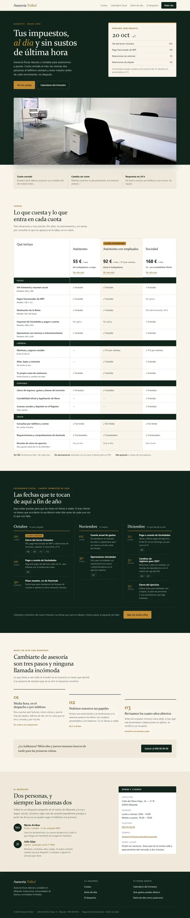 Recorrido por la web completa de Asesoría Trébol